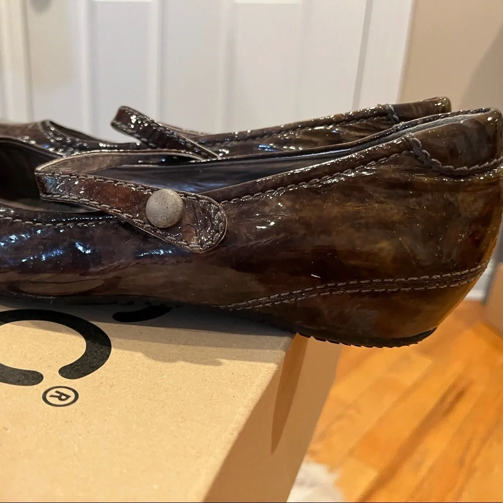 Ecco Mary Jane Grey Swirl Patent Leather Flats - size 39 EU - Picture 5 of 10